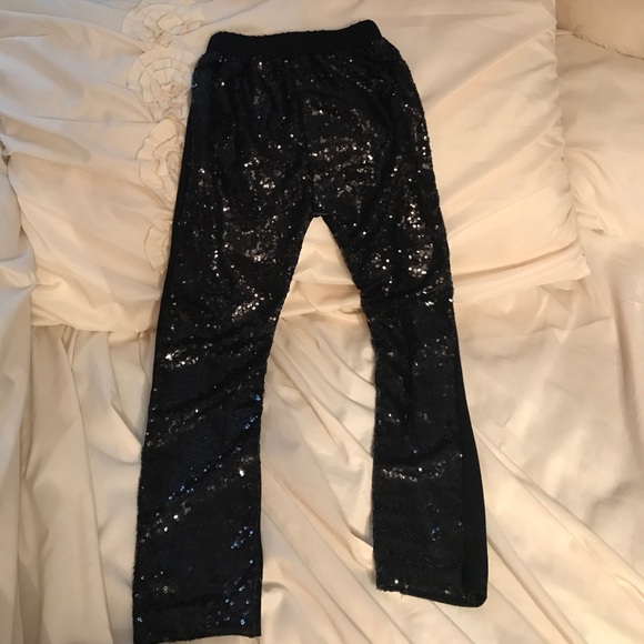 Other - Girls Sz 7 Boutique Black Sequin Stretch Pants
